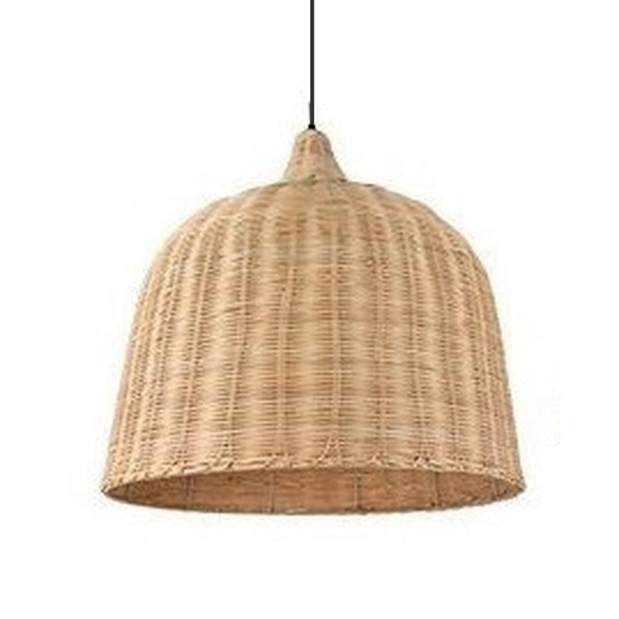 Natural Woven Rattan Bell Cone Pendant Light Image - 6