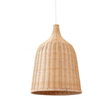 Natural Woven Rattan Bell Cone Pendant Light Image - 7