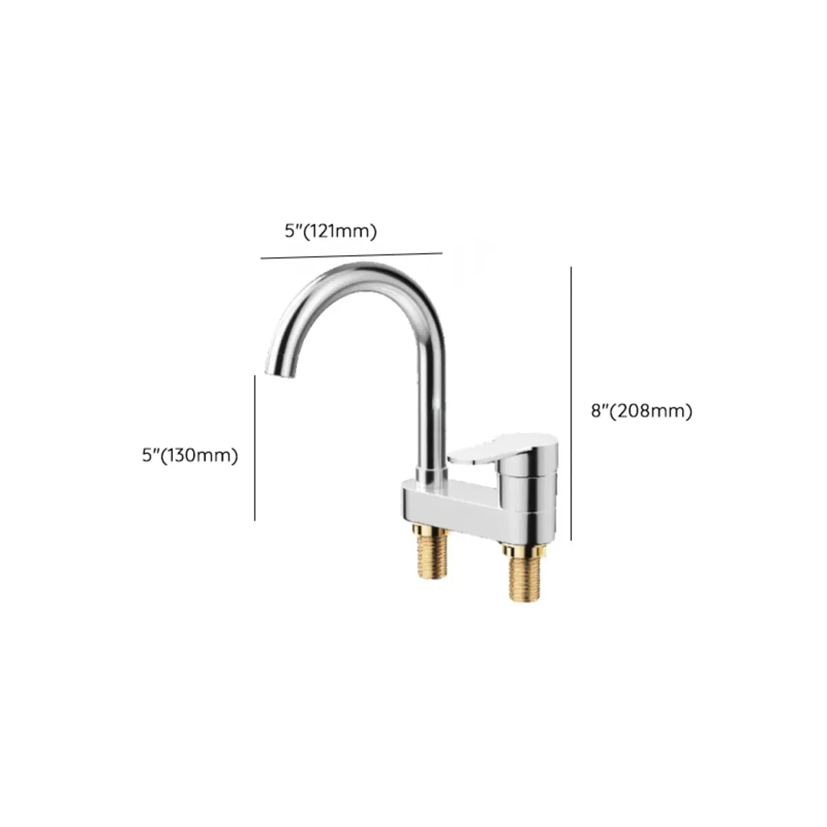 Nickel Brushed Copper High Arc Spout Bathroom Faucet Image - 10