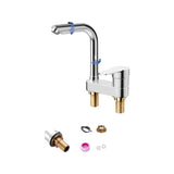 Nickel Brushed Copper High Arc Spout Bathroom Faucet Image - 5