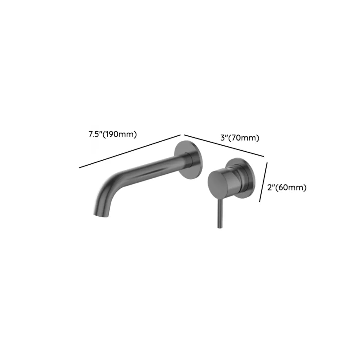 Nickel Finish Low Arc Wall Mounted Faucets with Aerator Image - 13