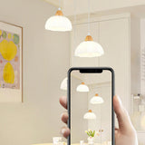 Nordic 3-Light Dome Wood Metal Island Pendant Lights Image - 4