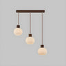 Nordic 3-Light Globe Wooden Island Pendant Light Image - 3