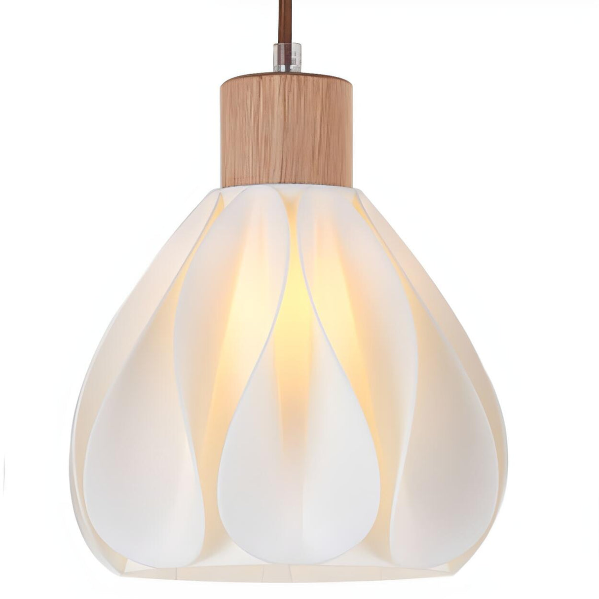 Nordic 3-Light Petal Wooden Island Pendant Light Image - 8