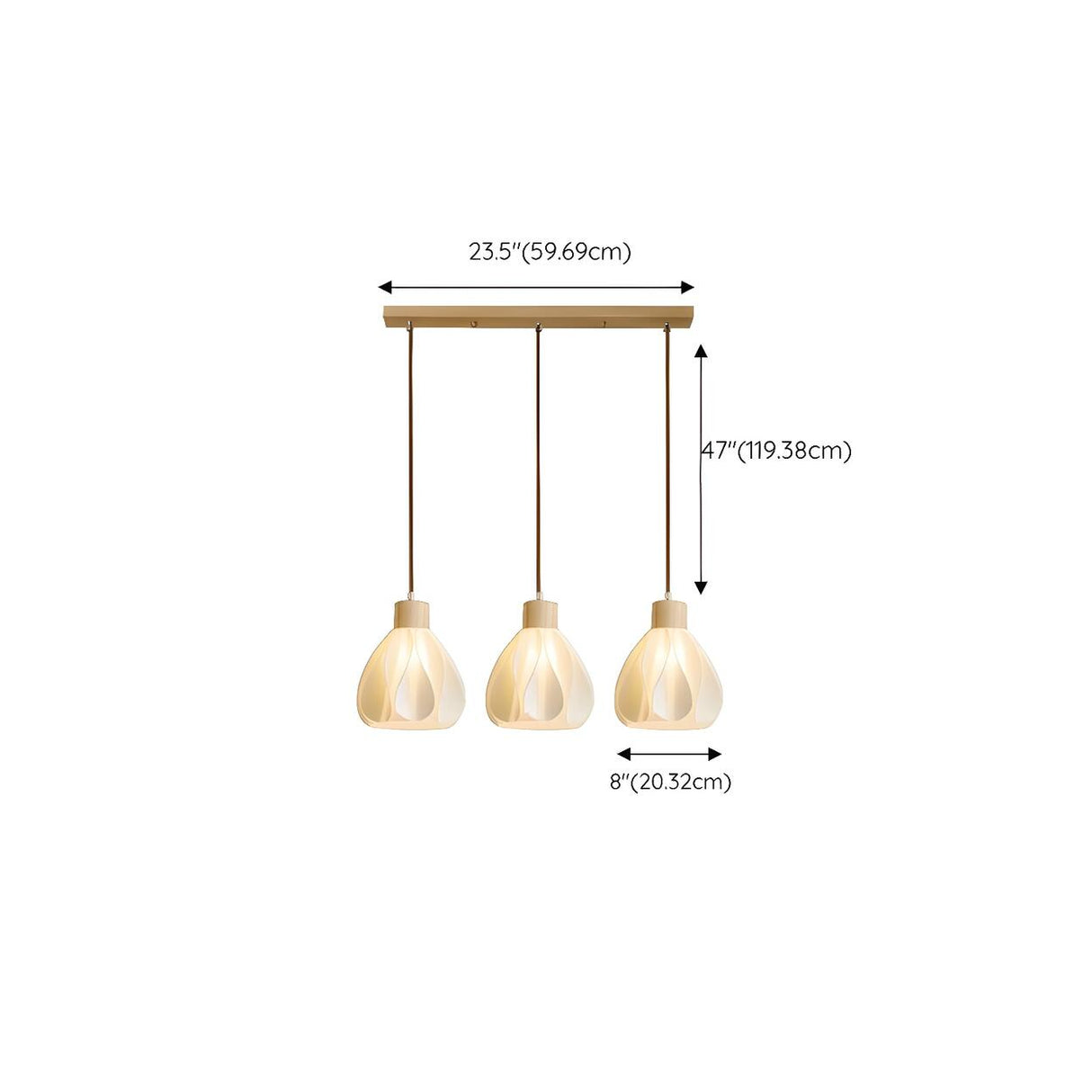 Nordic 3-Light Petal Wooden Island Pendant Light 