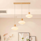 Nordic 3-Light Saucer Wooden Island Pendant Light Image - 6