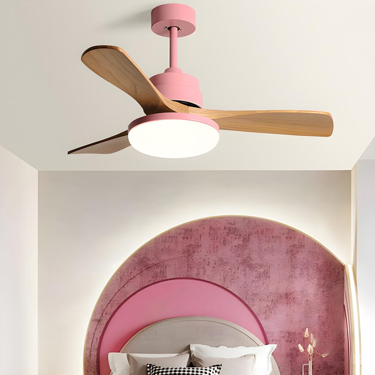 Nordic 3 Wooden Fan Blades LED Ceiling Fan with Light Image - 1