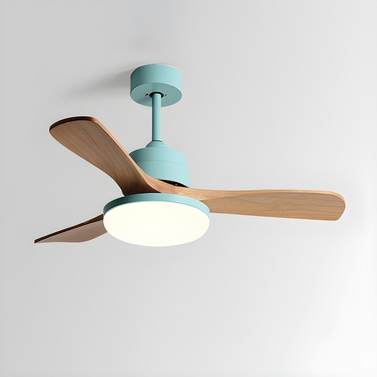 Nordic 3 Wooden Fan Blades LED Ceiling Fan with Light Image - 11