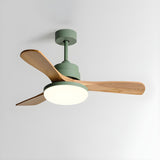 Nordic 3 Wooden Fan Blades LED Ceiling Fan with Light Image - 12