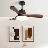 Nordic 3 Wooden Fan Blades LED Ceiling Fan with Light Image - 19