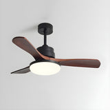 Nordic 3 Wooden Fan Blades LED Ceiling Fan with Light Image - 2