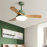 Nordic 3 Wooden Fan Blades LED Ceiling Fan with Light Image - 21