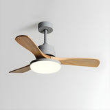 Nordic 3 Wooden Fan Blades LED Ceiling Fan with Light Image - 4