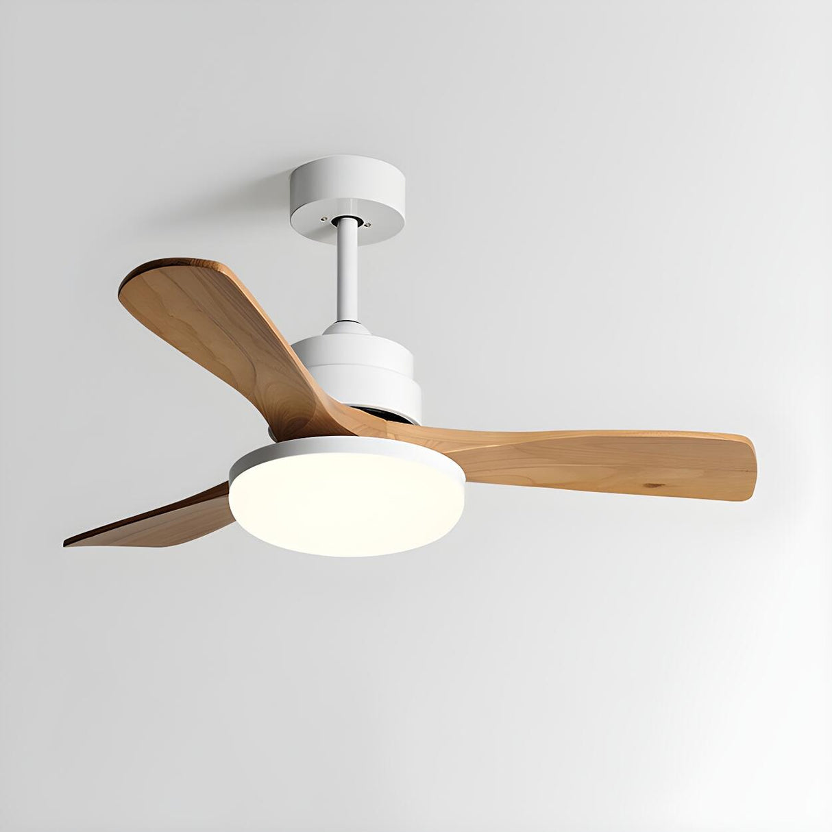 Nordic 3 Wooden Fan Blades LED Ceiling Fan with Light Image - 6