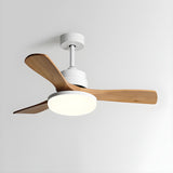 Nordic 3 Wooden Fan Blades LED Ceiling Fan with Light Image - 6