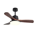 Nordic 3 Wooden Fan Blades LED Ceiling Fan with Light Image - 9