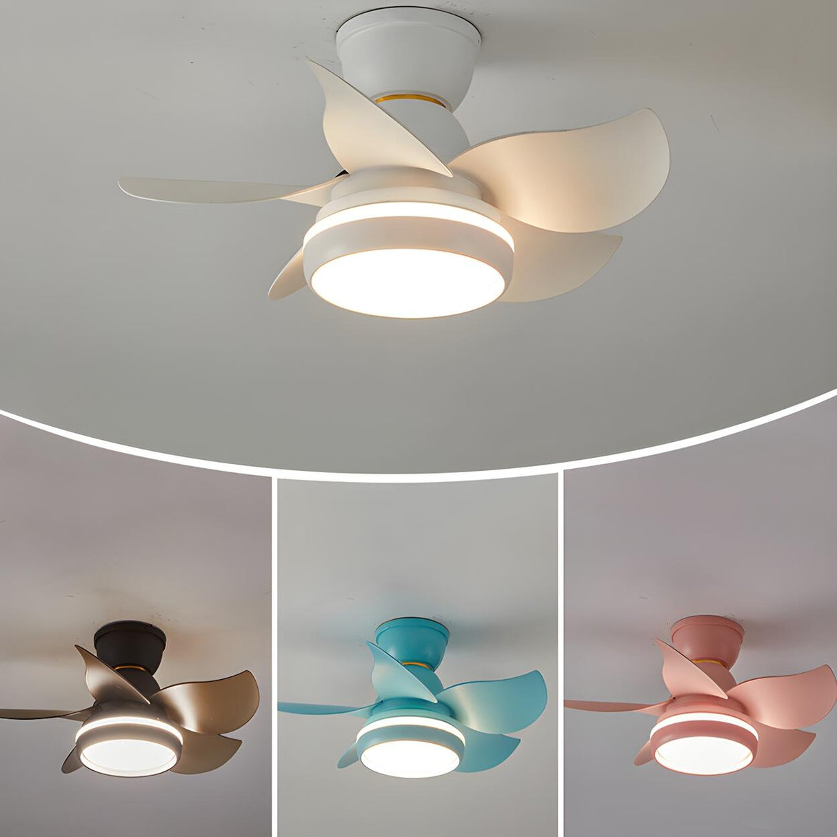 Nordic 5 Blade Simple Modern Ceiling Fan with Light Image - 12