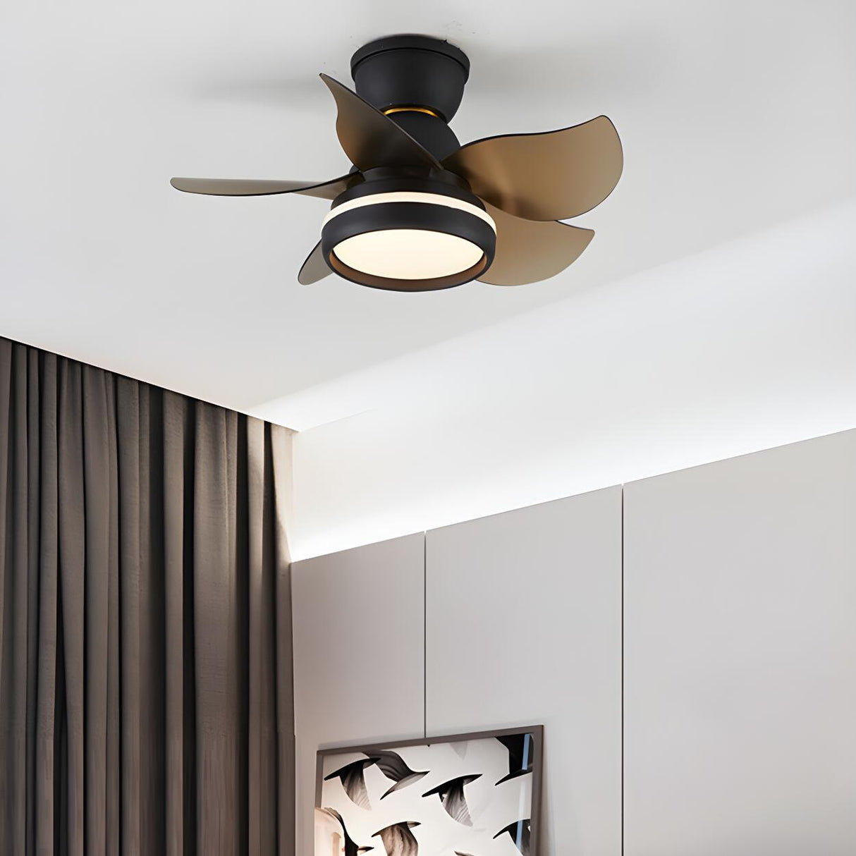 Nordic 5 Blade Simple Modern Ceiling Fan with Light Image - 14