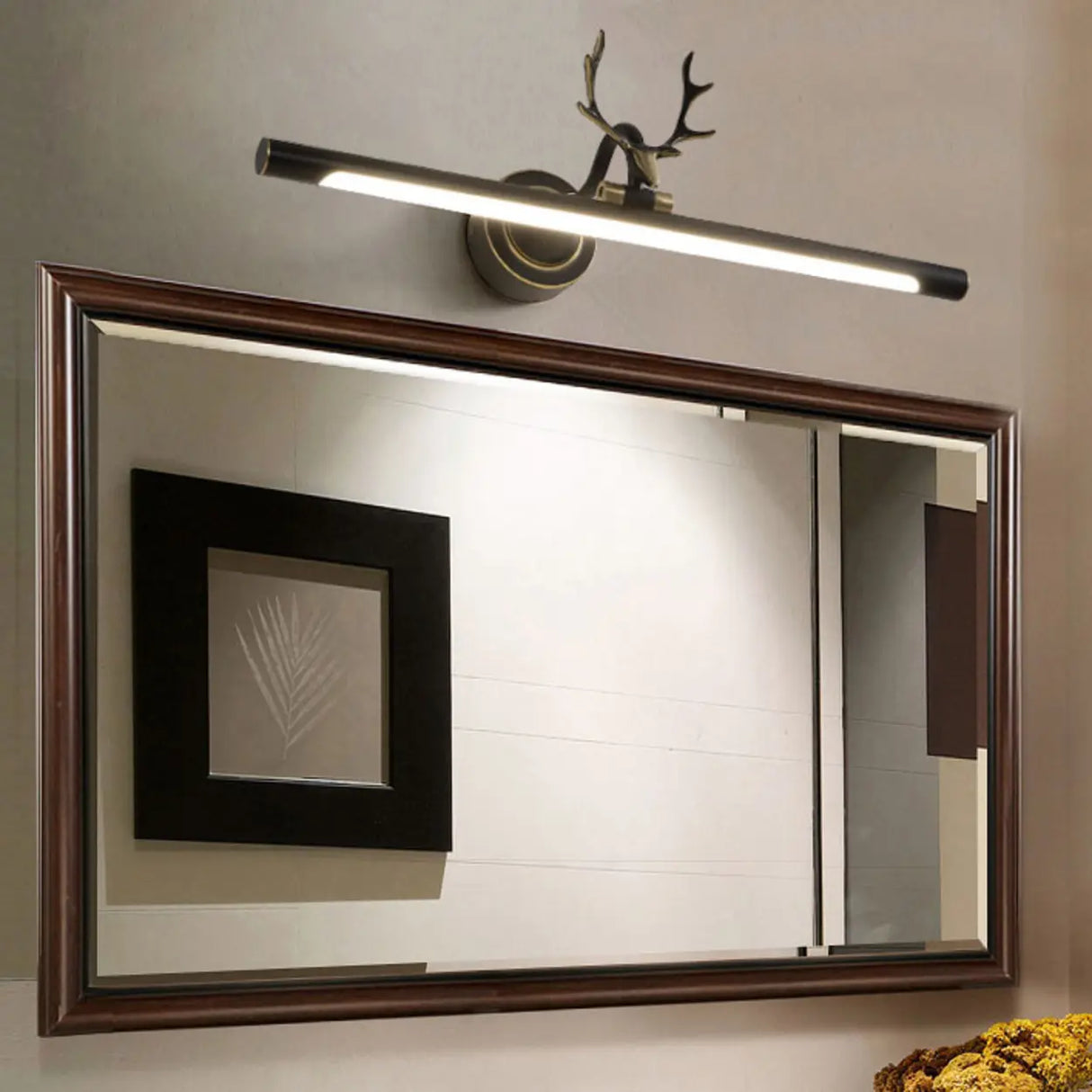 Nordic Antler Metal Bathroom Black LED Vanity Lights Image - 2