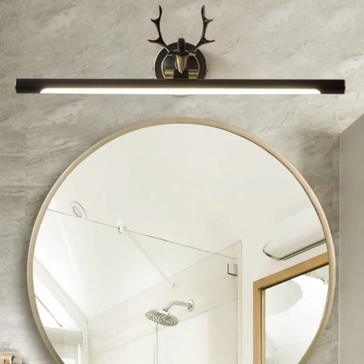 Nordic Antler Metal Bathroom Black LED Vanity Lights Image - 23