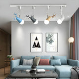 Nordic Antler Wood Ceiling Multi-Color Track Light Image - 1