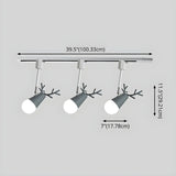 Nordic Antler Wood Ceiling Multi-Color Track Light #size