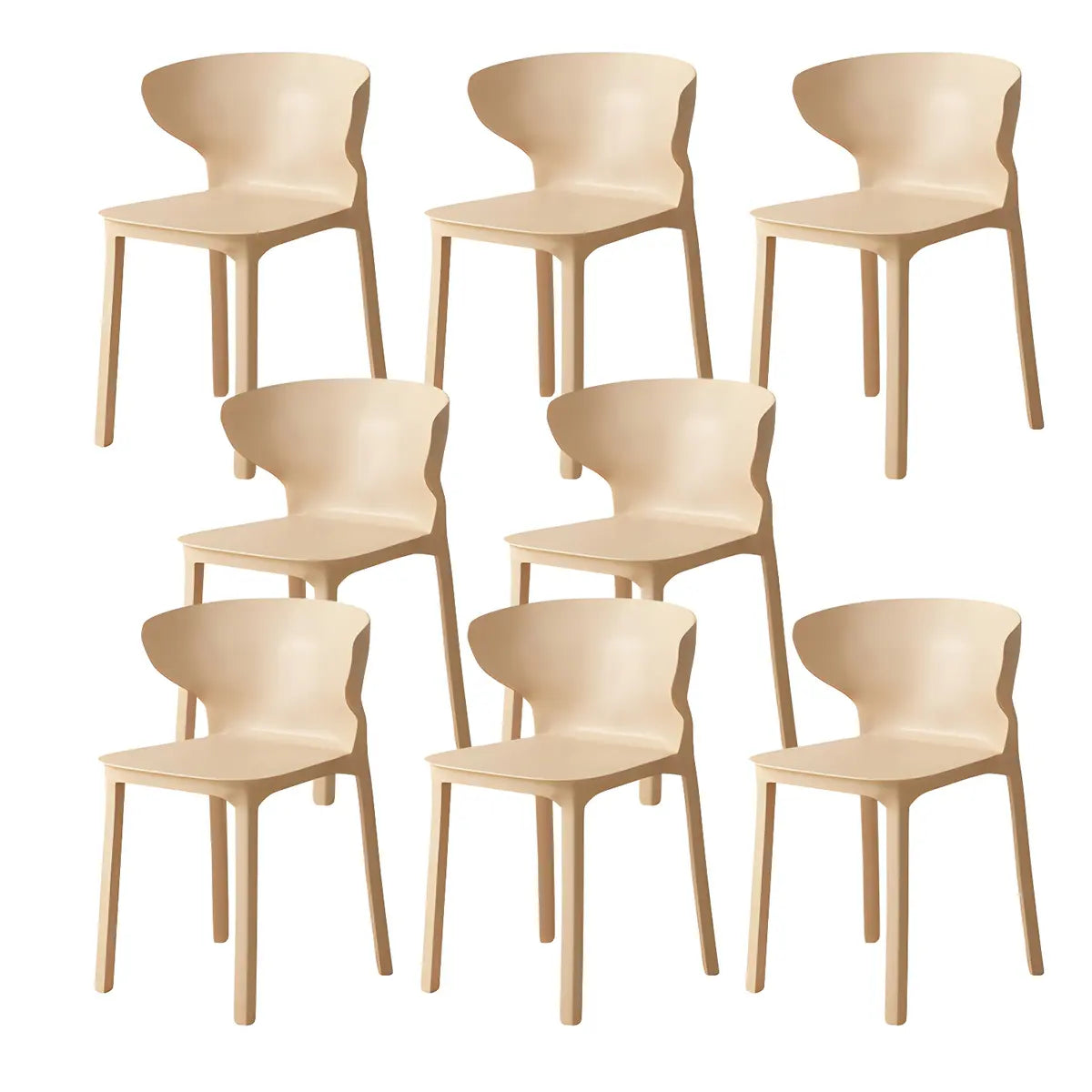 Nordic Armless Stackable Acrylic Wingback Dining Chair Image - 10