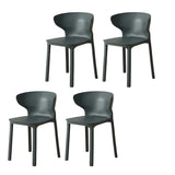 Nordic Armless Stackable Acrylic Wingback Dining Chair Image - 12