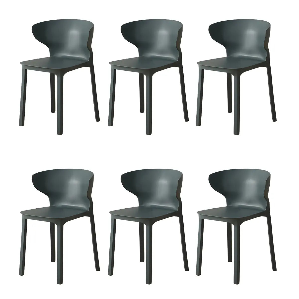 Nordic Armless Stackable Acrylic Wingback Dining Chair Image - 14