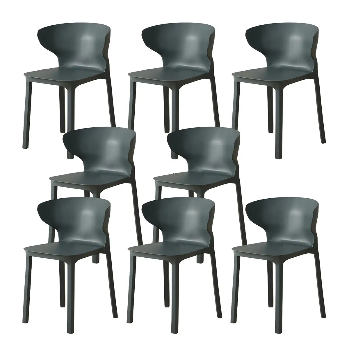 Nordic Armless Stackable Acrylic Wingback Dining Chair Image - 19