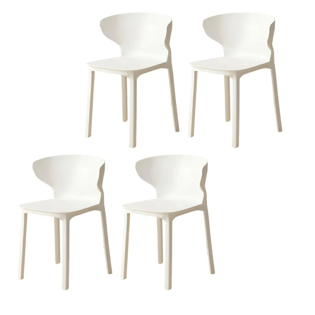 Nordic Armless Stackable Acrylic Wingback Dining Chair Image - 27