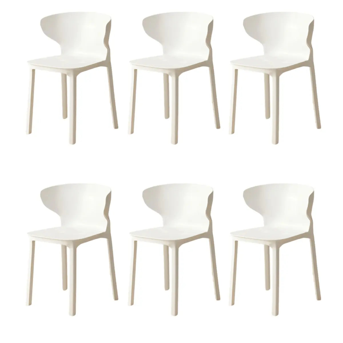 Nordic Armless Stackable Acrylic Wingback Dining Chair Image - 28