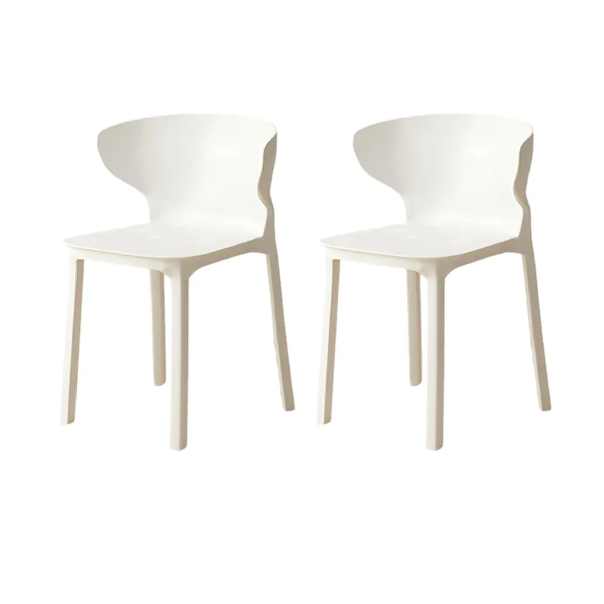 Nordic Armless Stackable Acrylic Wingback Dining Chair Image - 30