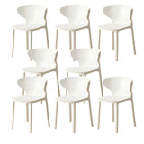 Nordic Armless Stackable Acrylic Wingback Dining Chair Image - 31