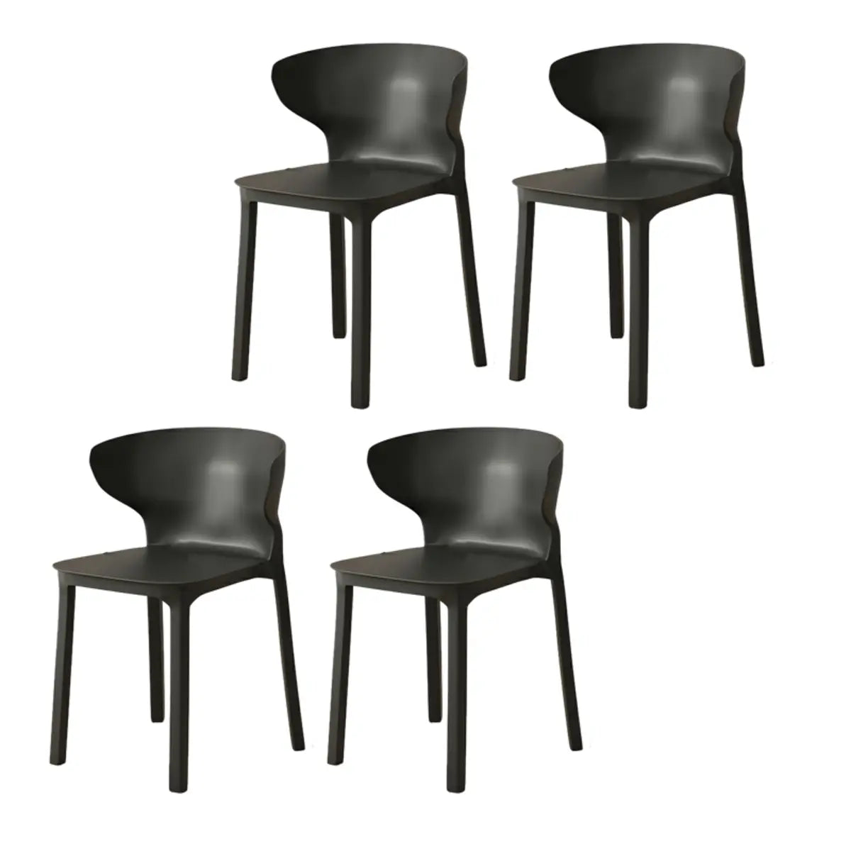 Nordic Armless Stackable Acrylic Wingback Dining Chair Image - 32