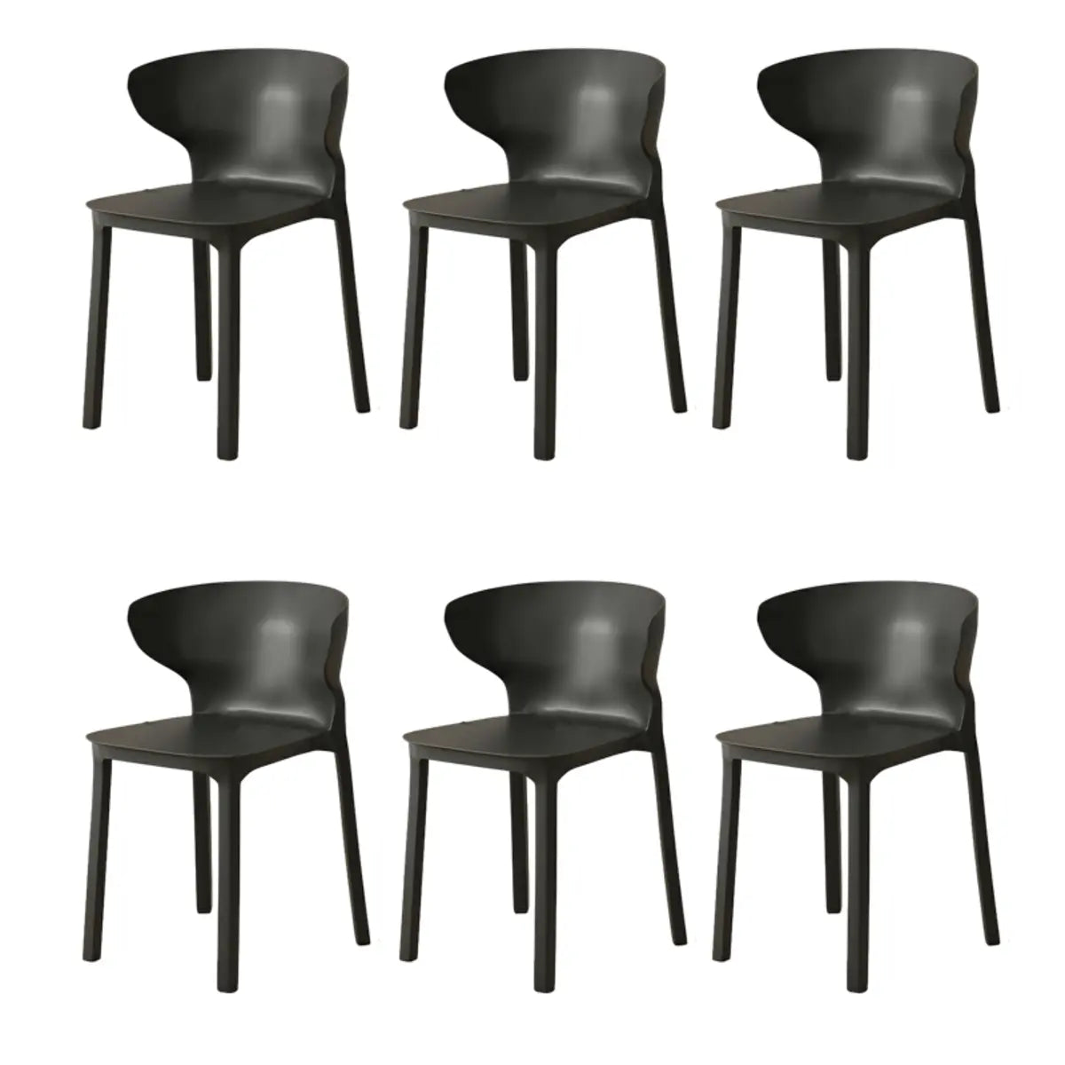 Nordic Armless Stackable Acrylic Wingback Dining Chair Image - 33