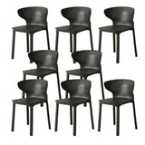 Nordic Armless Stackable Acrylic Wingback Dining Chair Image - 36