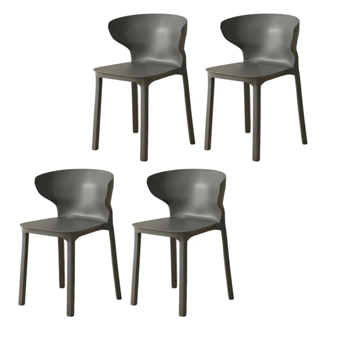 Nordic Armless Stackable Acrylic Wingback Dining Chair Image - 37