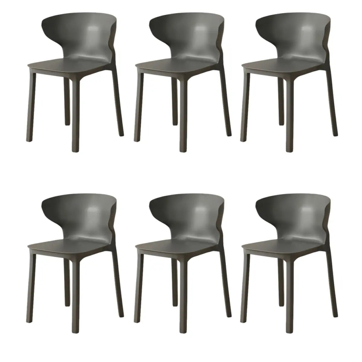 Nordic Armless Stackable Acrylic Wingback Dining Chair Image - 38