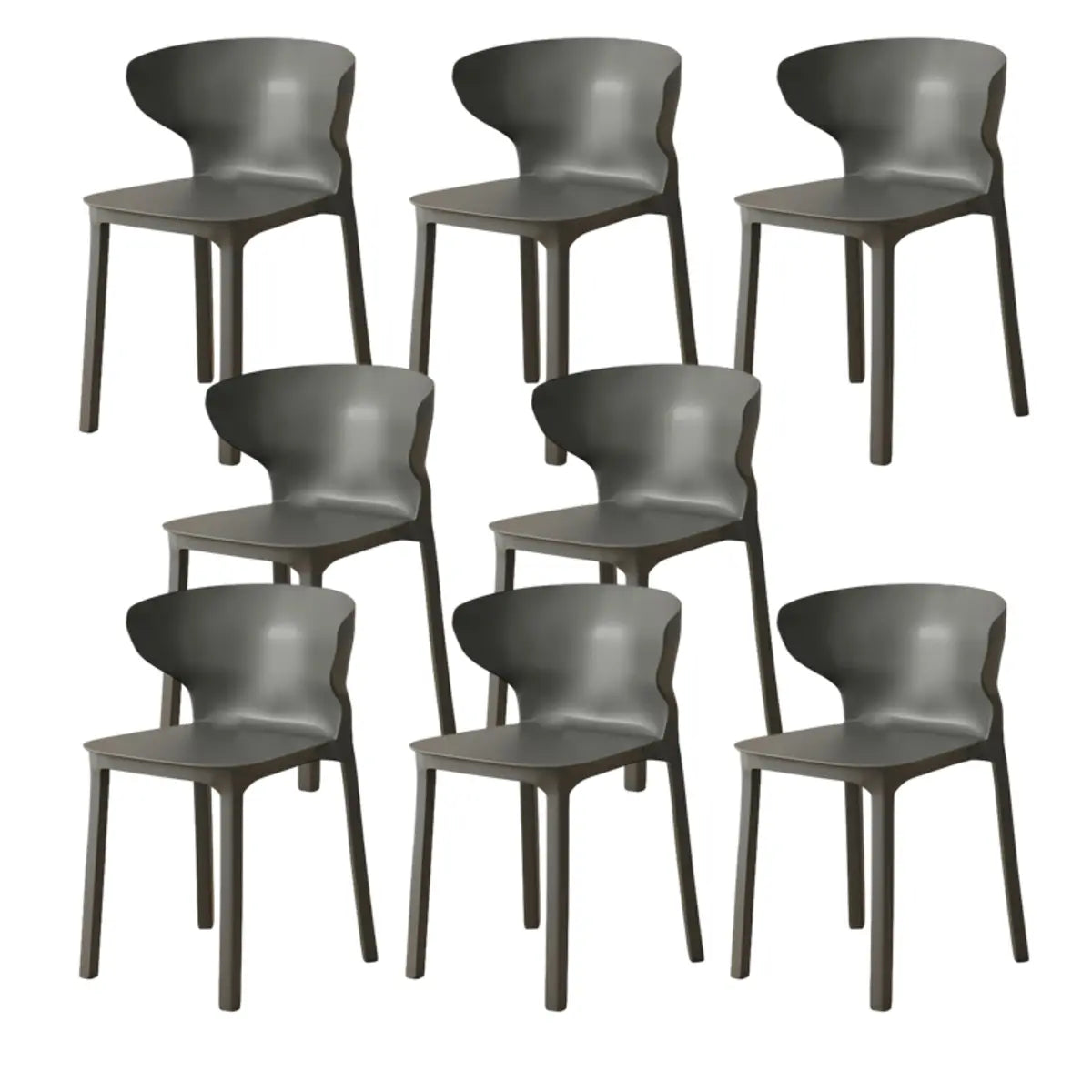 Nordic Armless Stackable Acrylic Wingback Dining Chair Image - 41