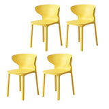 Nordic Armless Stackable Acrylic Wingback Dining Chair Image - 42