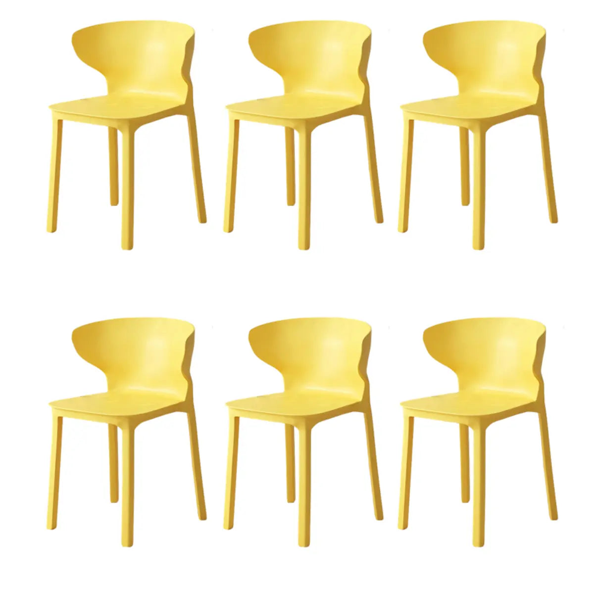 Nordic Armless Stackable Acrylic Wingback Dining Chair Image - 43