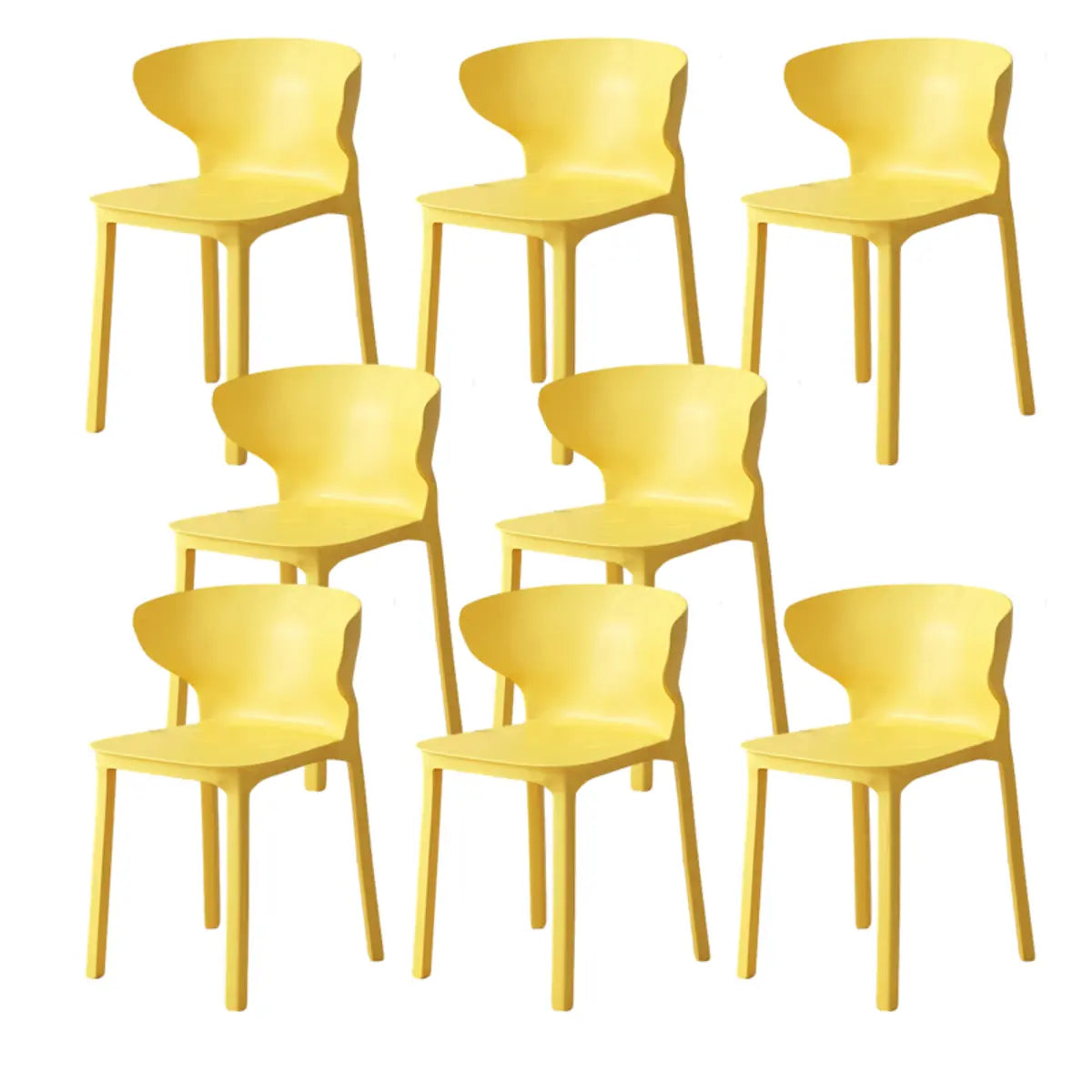 Nordic Armless Stackable Acrylic Wingback Dining Chair Image - 46