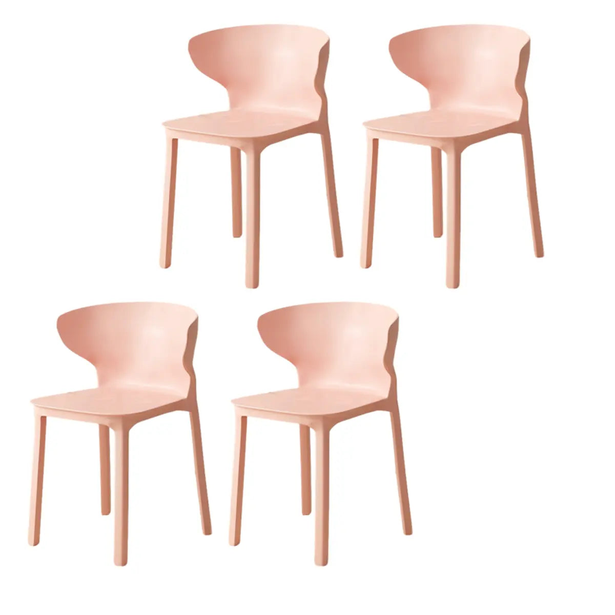 Nordic Armless Stackable Acrylic Wingback Dining Chair Image - 47