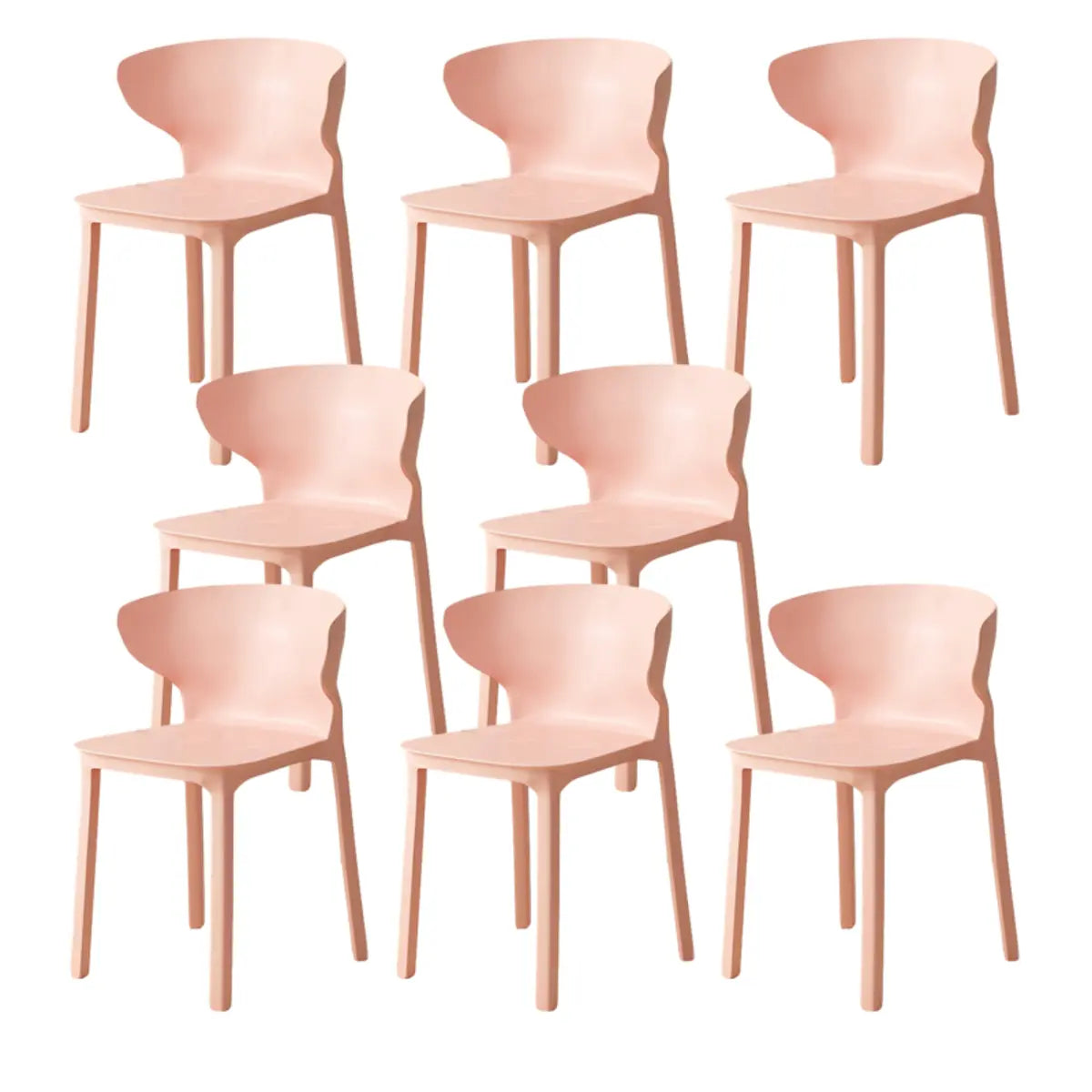 Nordic Armless Stackable Acrylic Wingback Dining Chair Image - 51