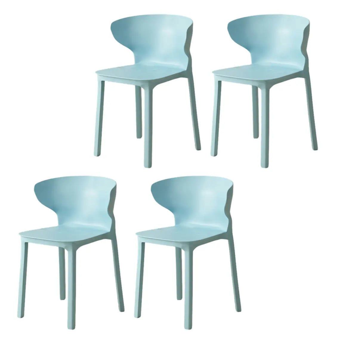 Nordic Armless Stackable Acrylic Wingback Dining Chair Image - 57