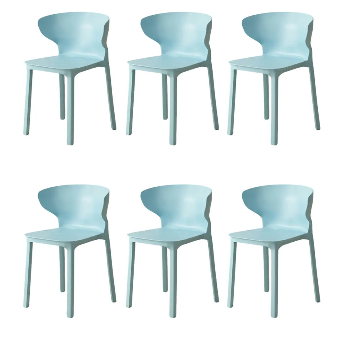 Nordic Armless Stackable Acrylic Wingback Dining Chair Image - 58