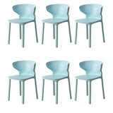 Nordic Armless Stackable Acrylic Wingback Dining Chair Image - 58