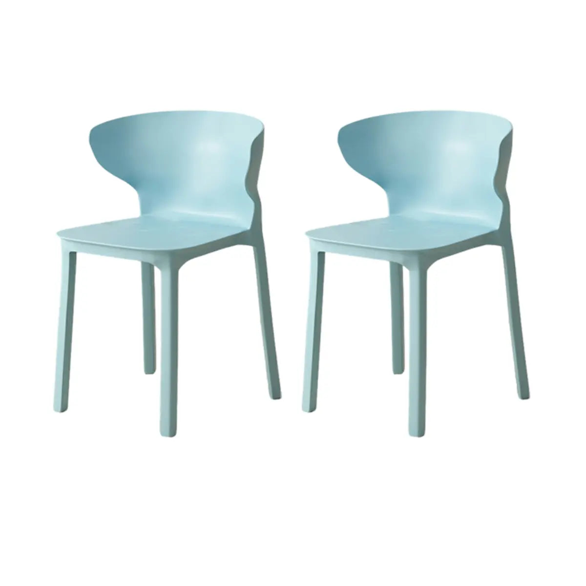 Nordic Armless Stackable Acrylic Wingback Dining Chair Image - 60