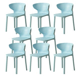 Nordic Armless Stackable Acrylic Wingback Dining Chair Image - 61